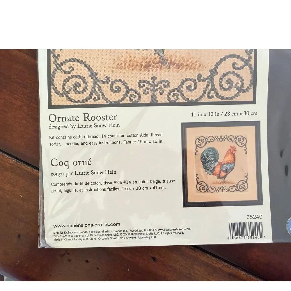 Dimensions Ornate Rooster Cross Stitch Kit #35240 New Sealed Laurie Snow Hein